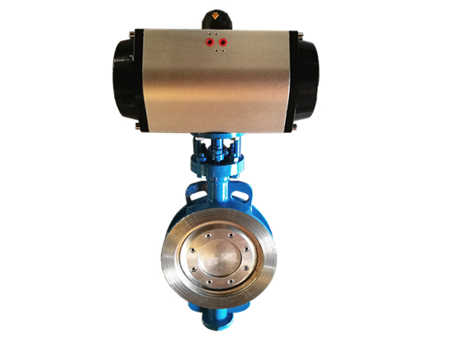 D673H-16C气动三偏心硬密封对夹蝶阀