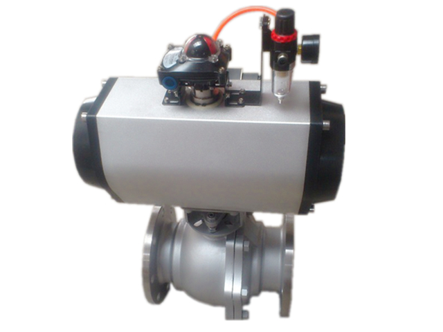 不锈钢气动法兰球阀